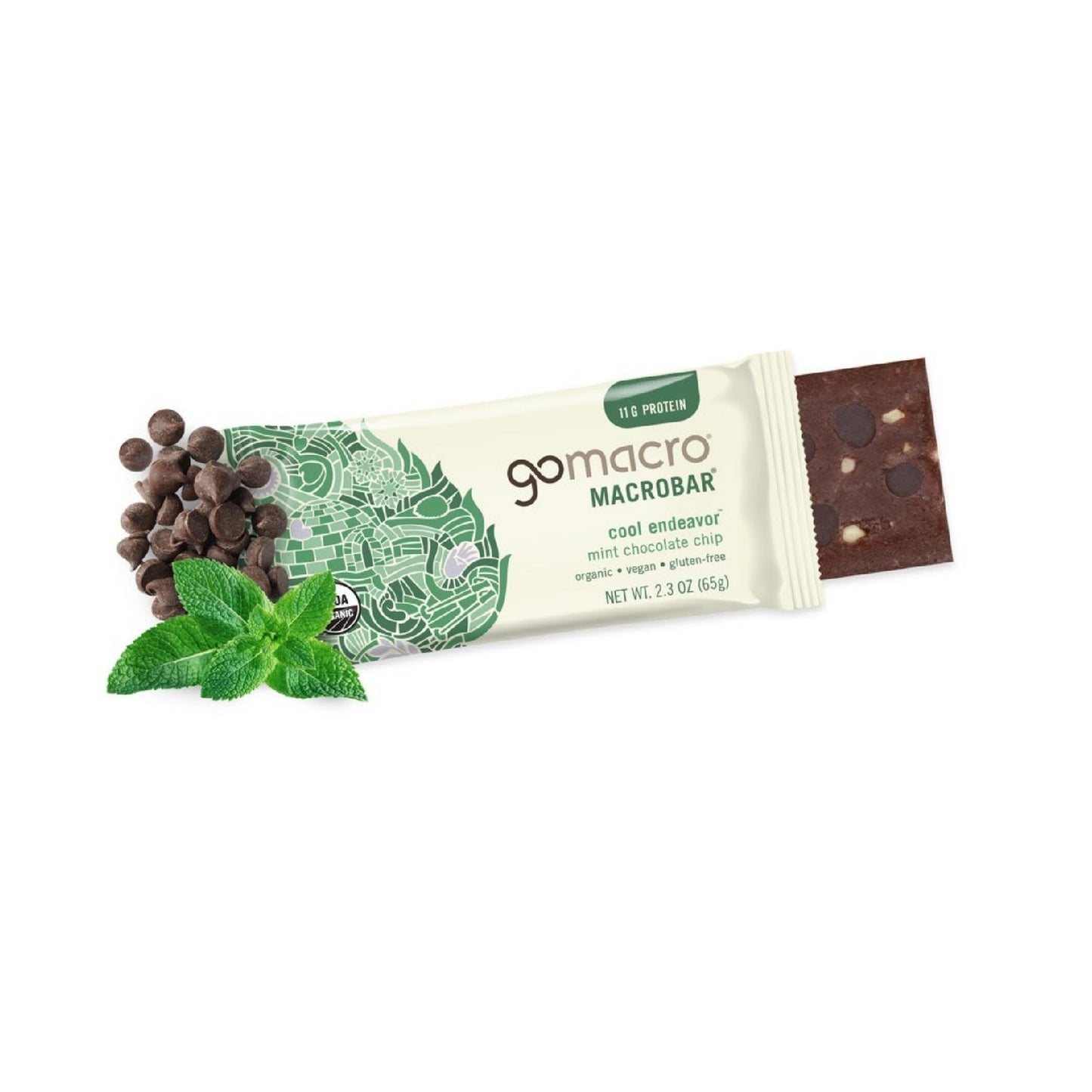 GoMacro MacroBar Organic Vegan Protein Bars, 11 grams of plant protein, 280 calories (2.3 Ounce Bars, 12 Count)