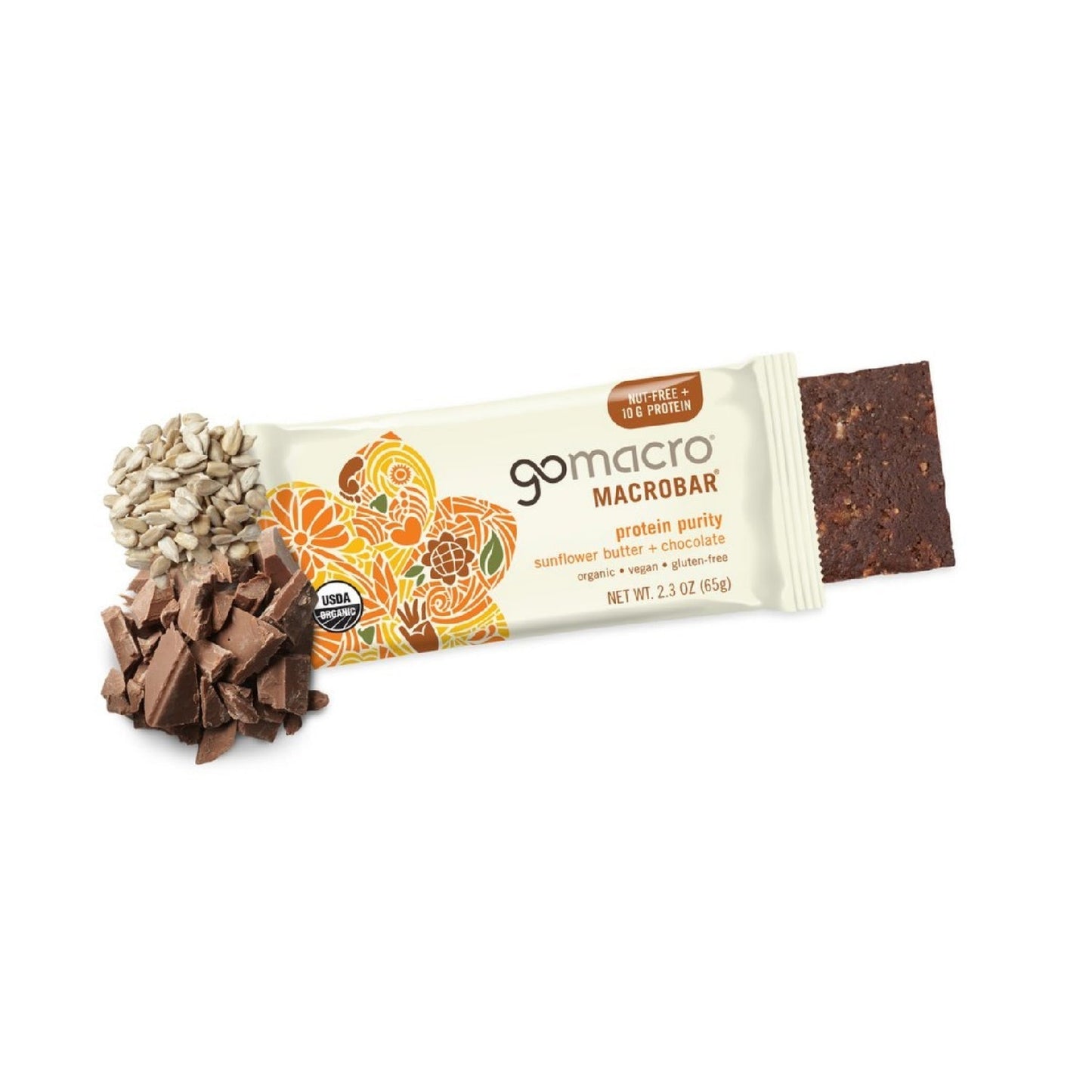 GoMacro MacroBar Organic Vegan Protein Bars, 11 grams of plant protein, 280 calories (2.3 Ounce Bars, 12 Count)